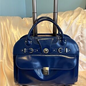 Stylish Blue Women's Rolling Laptop Bag